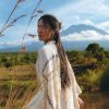 Off White Organic Ceremonial Robe Bohemian Tribal Cover