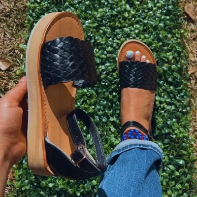 Handwoven Leather Open Toe Huarache Sandal All Sizes