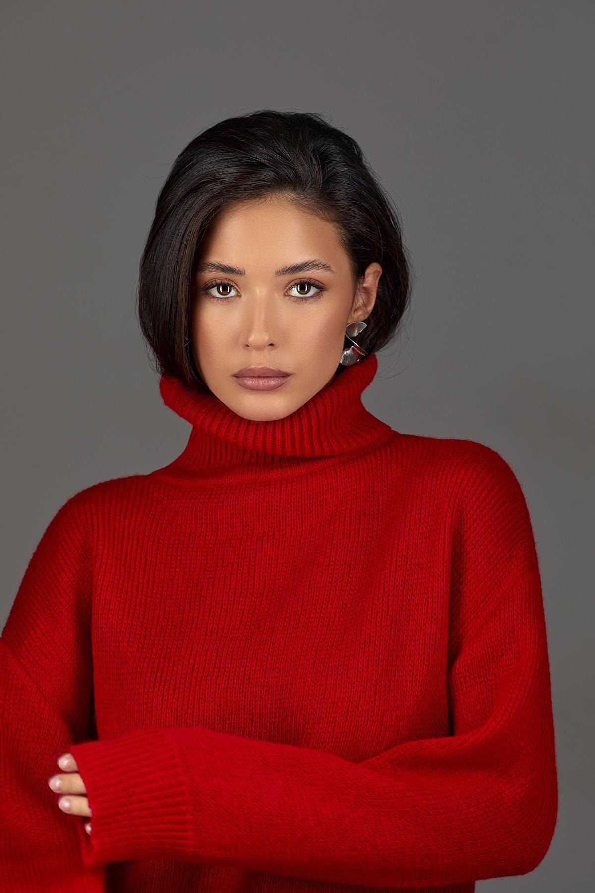 Oversized Turtleneck Sweater Warm Mohair Wool Baggy Long