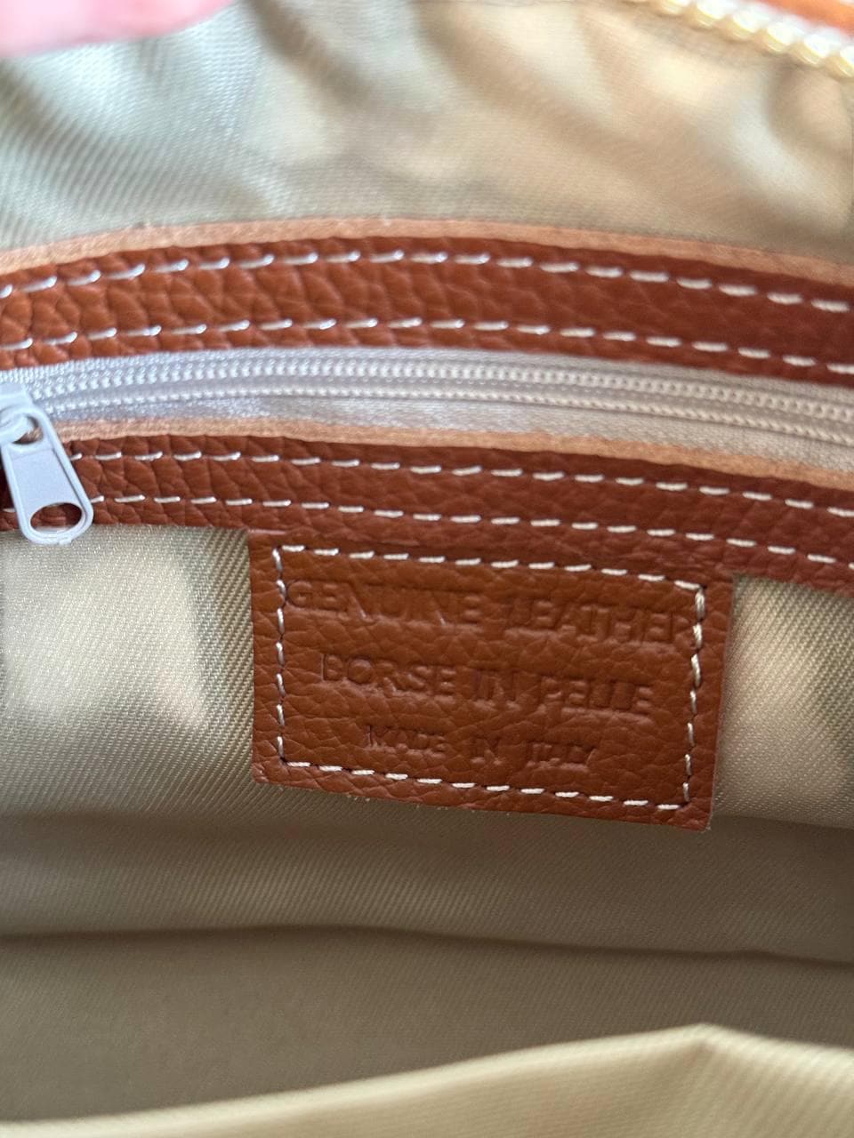 Cognac Brown Italian Leather Boston Bag Handmade Two