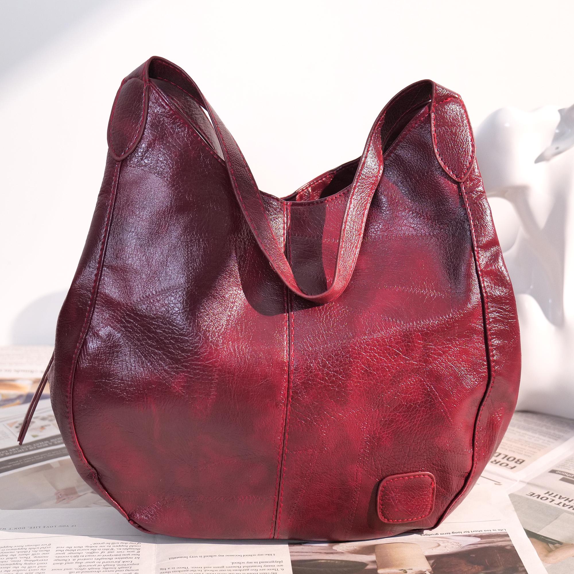 Soft Leather Tote Bag Women Large Capacity Shoulder